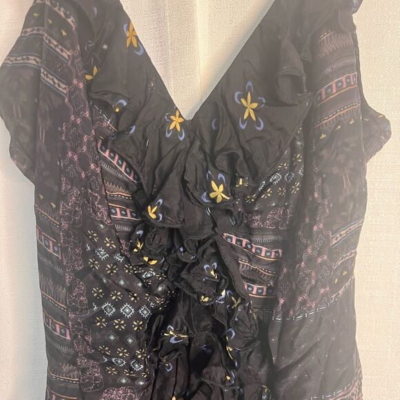 Anthropologie Let Me Be Chiffon Printed V-Neck MIDI Dress NWOT - Picture 7 of 7